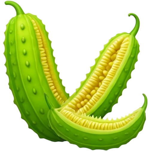 A long strip of bitter melon emoji