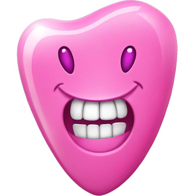 pink gemstone on tooth emoji
