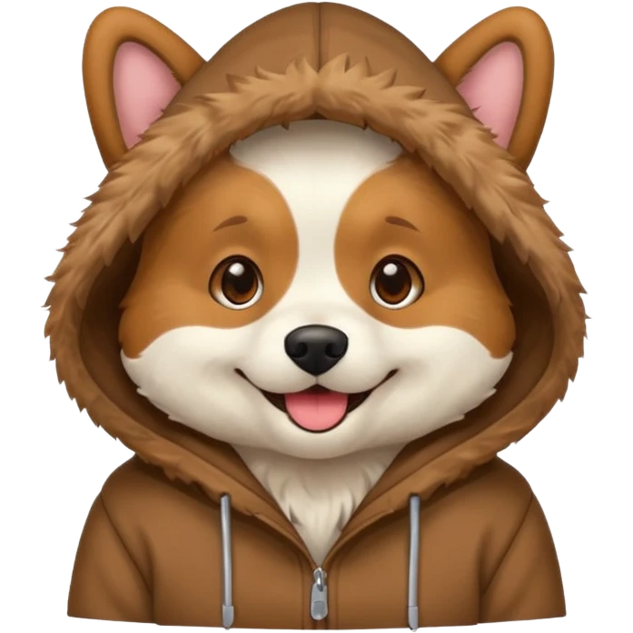 dog wearing hoodie emoji