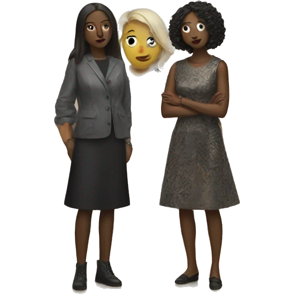 Two women friends in an art gallery emoji