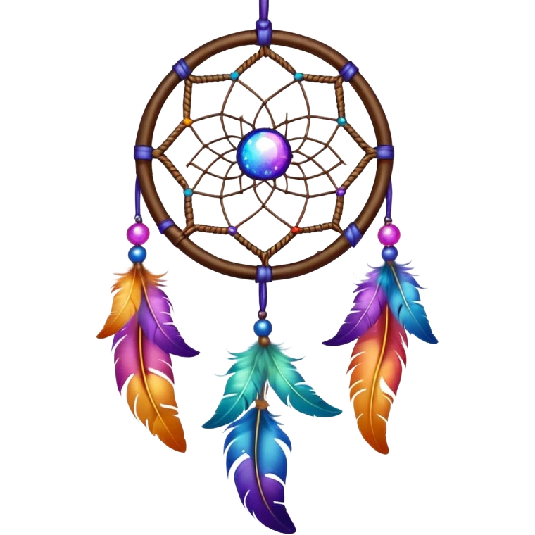 a hanging nebula dreamcatcher with white background emoji
