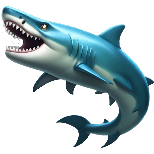 Full body edgy shiny shark-alligator emoji