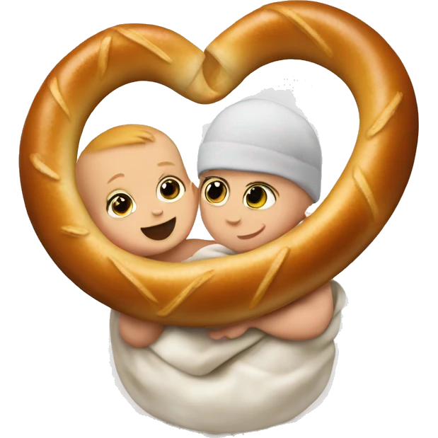 Baby and bretzel emoji
