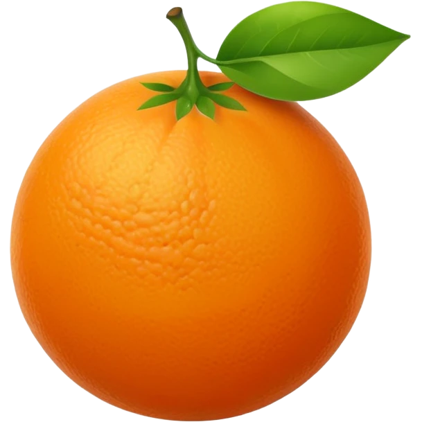 Orange fruit with leaf flat  emoji