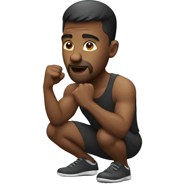 a man doing squat emoji