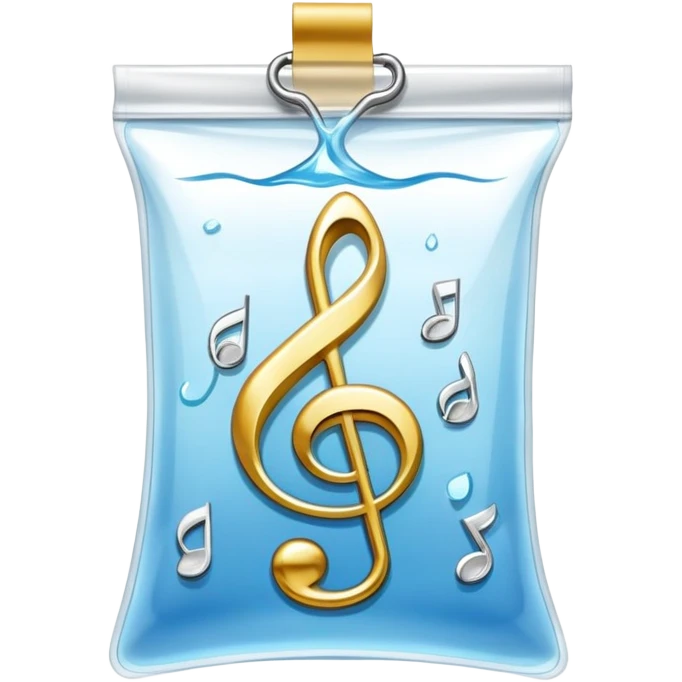 ziplock bag with a treble clef inside emoji