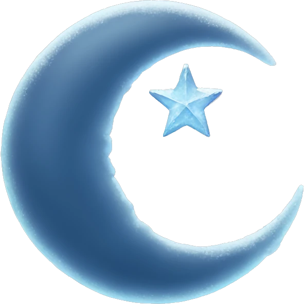 Frozen Crescent moon with face  emoji