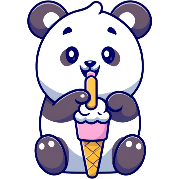 Panda eating ice cream emoji