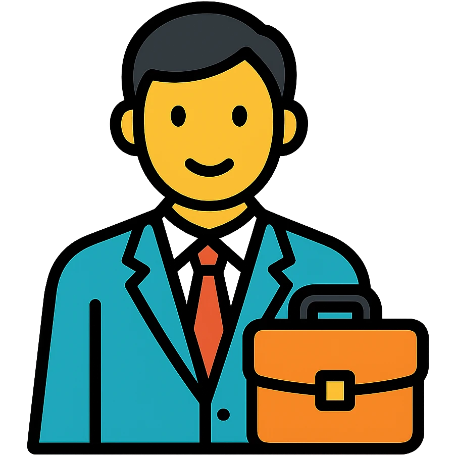 Professional business leader with suit and briefcase emoji