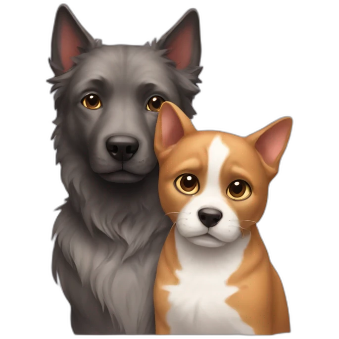 Cat and dog emoji