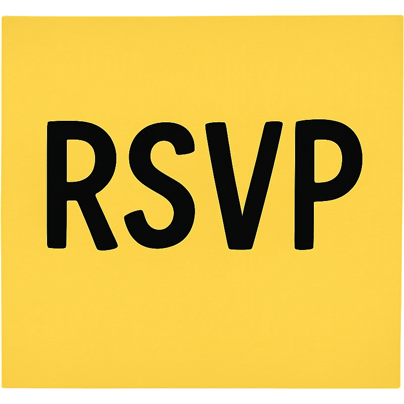 Make the background transparent. Keep the sticky note with RSVP written in bold letters. emoji