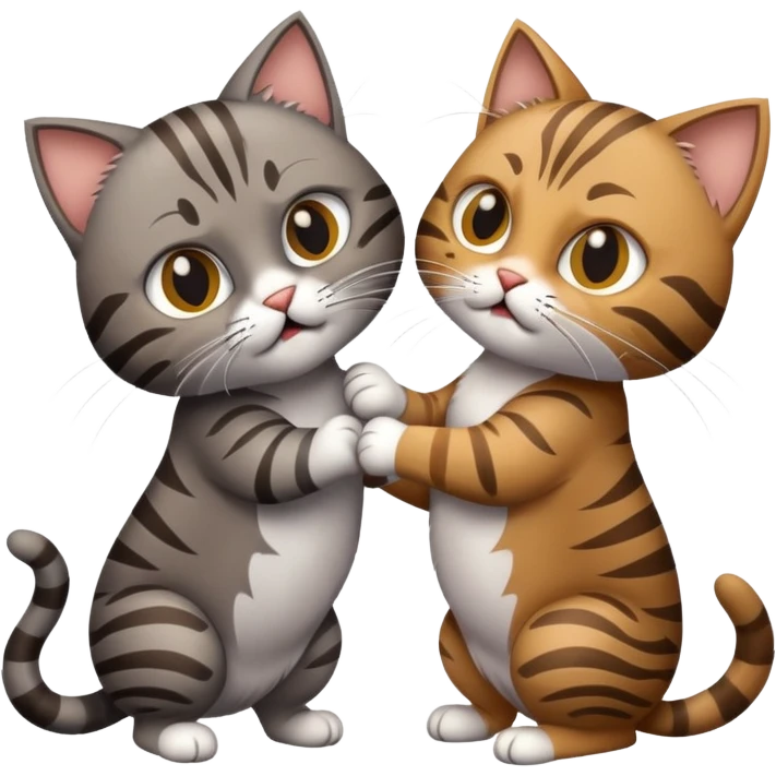 两只豆泥猫在打架 emoji