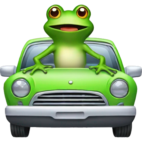 Frog  opening car radiator hot water emoji