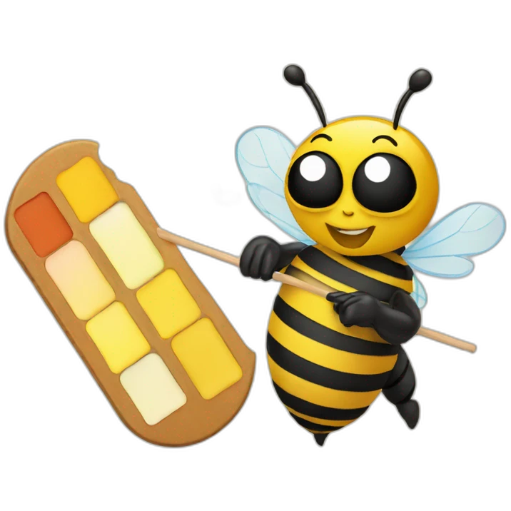 bee holding a palette emoji