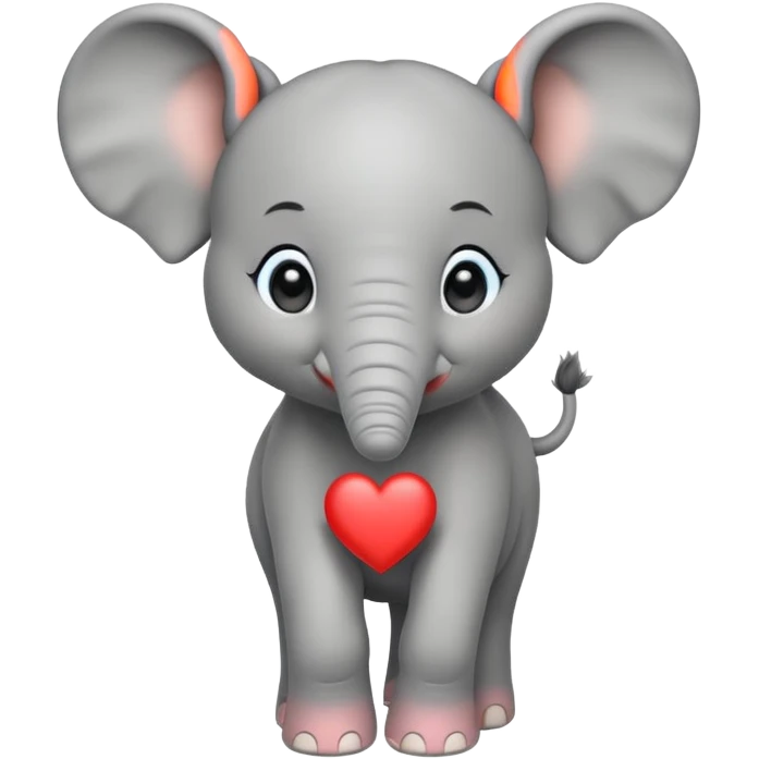 Elephant calf with small heart symbol on head. emoji
