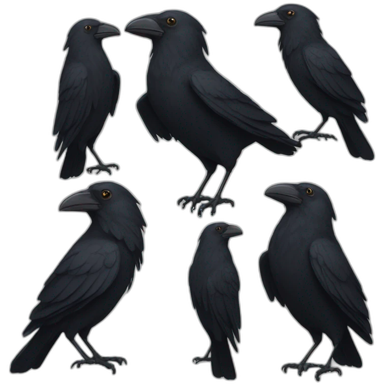 Corbeau noir emoji