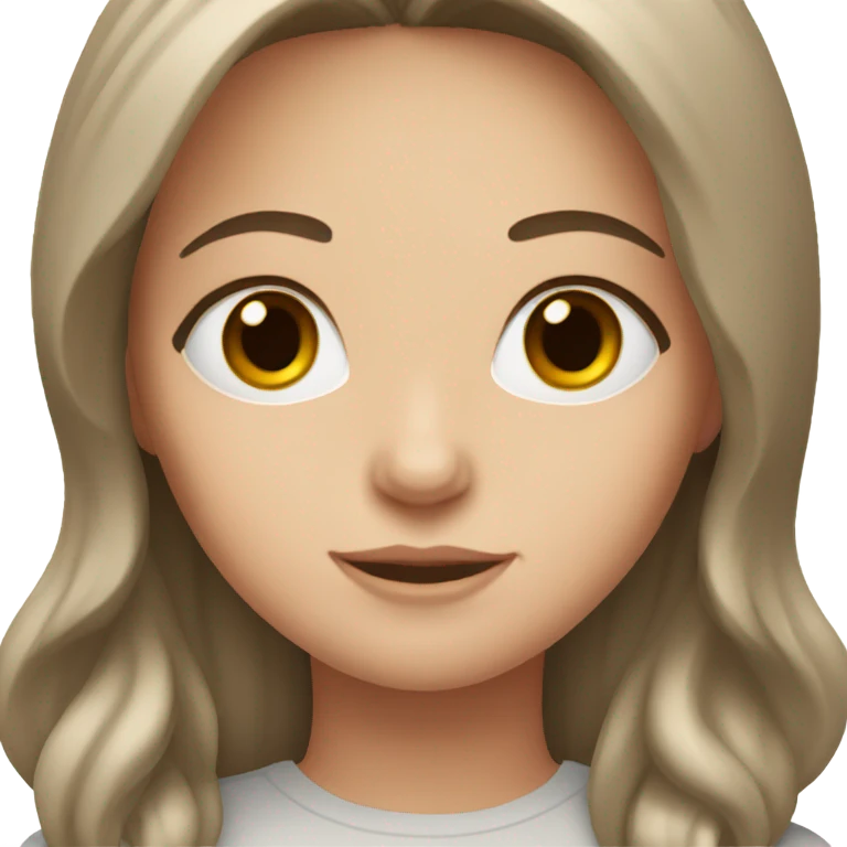 White girl with brown eyes and hair  emoji