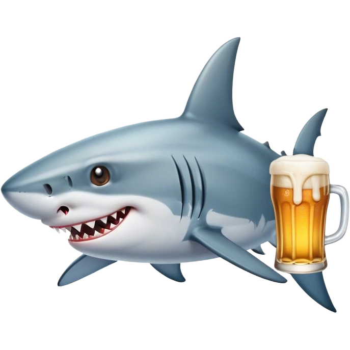 Shark with beer emoji