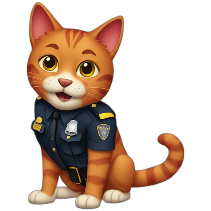 Red police cat emoji