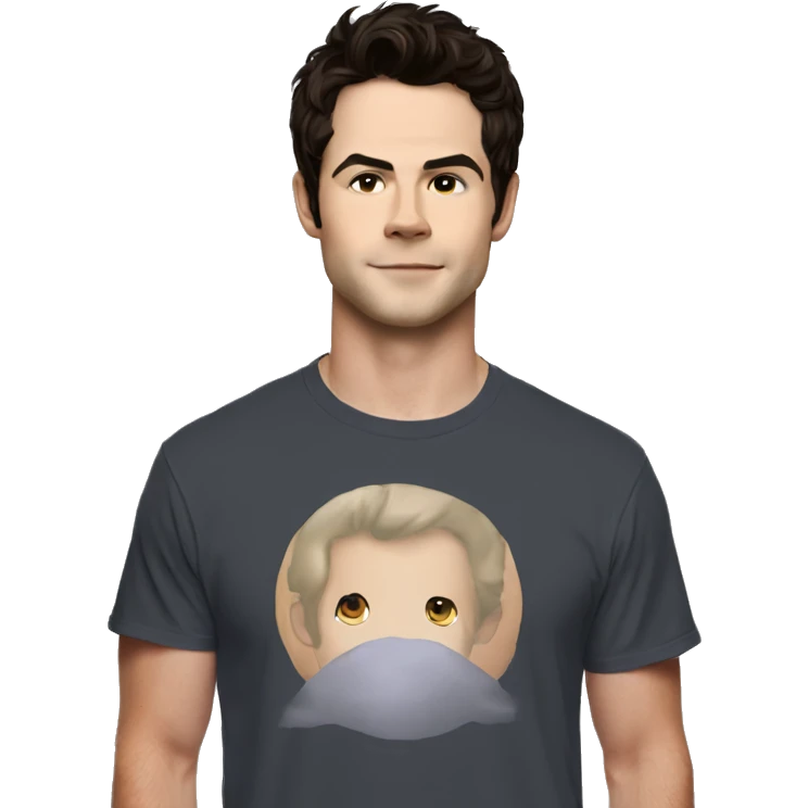 Dylan O'Brien wearing tee emoji