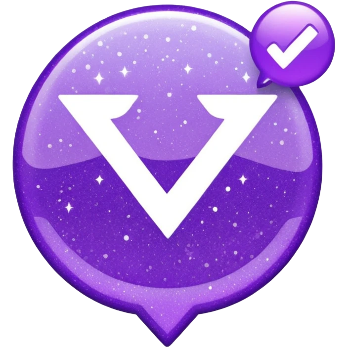 glitter purple and cian checkmark emoji