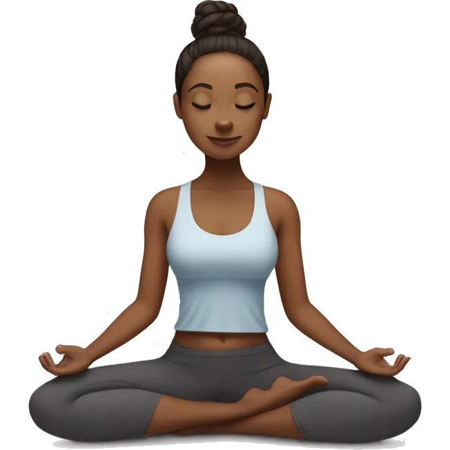 A brunnete doing yoga emoji
