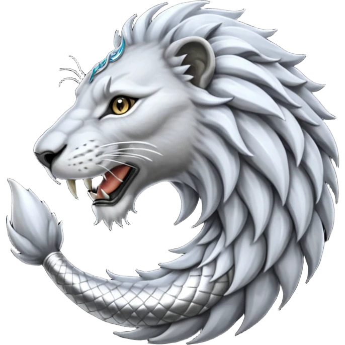 Silver Elder Scrolls Online Lion eating its tail Ouroboro emoji