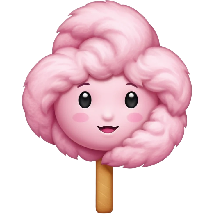 Candy floss emoji with no face and it leaning towards the side with just the candy floss  emoji