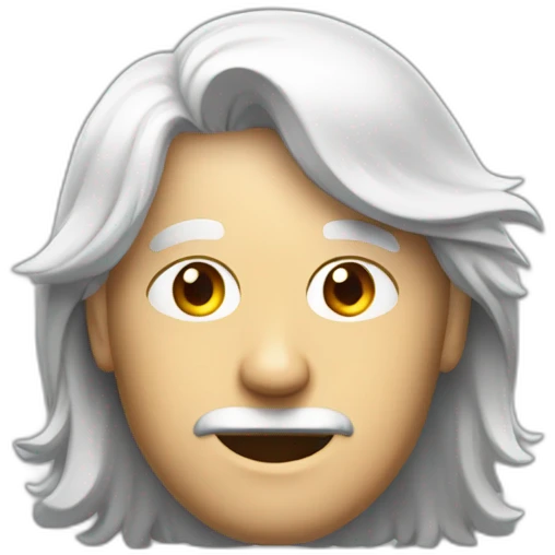 Man with a mid long withe hair with a pencilin his habd emoji