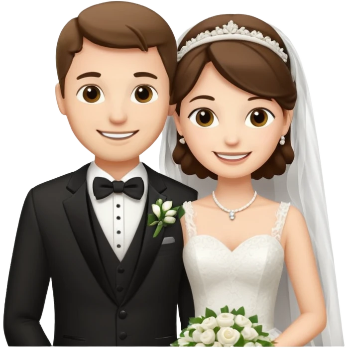 bride and groom in wedding setup emoji