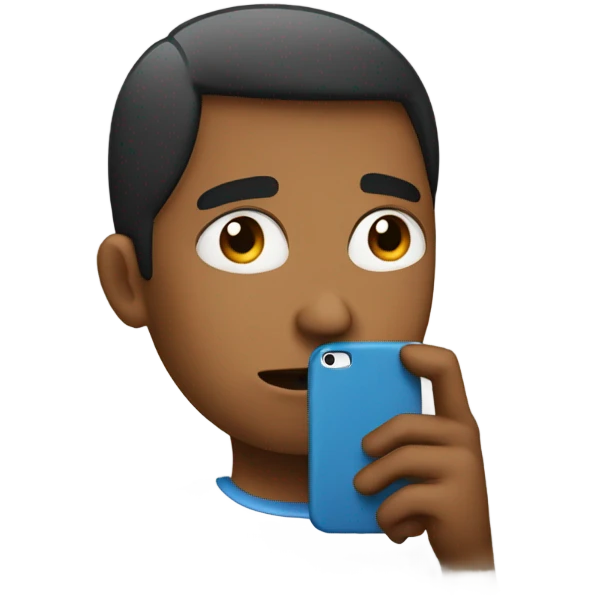 person thinking with iphone in hand emoji