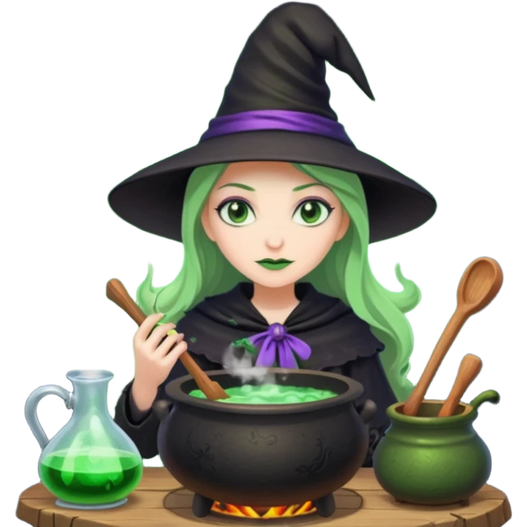 green witch cooking potion emoji