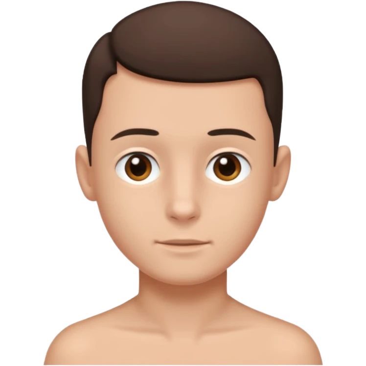 a brunette boy with no hair emoji