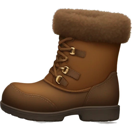 Fuzzy brown winter boots emoji