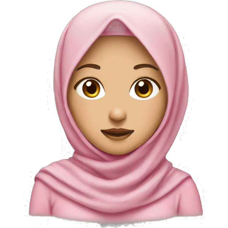 Light skinned asian girl with pink hijab emoji