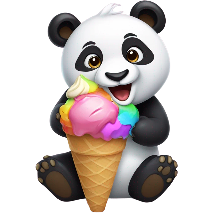 Panda eating ice cream emoji
