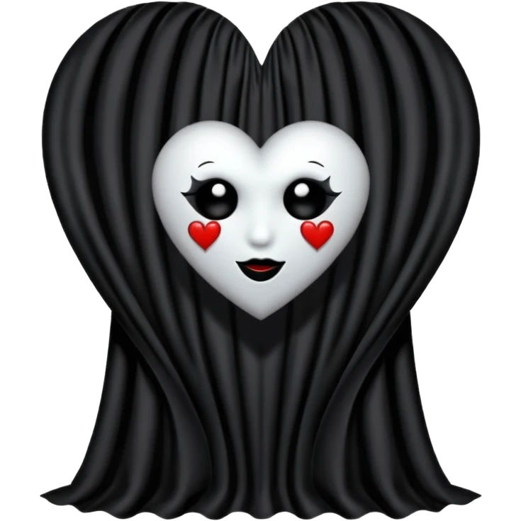 goth themed heart with a dark velvet curtain emoji