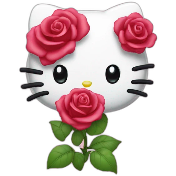 Hello kitty rose emoji