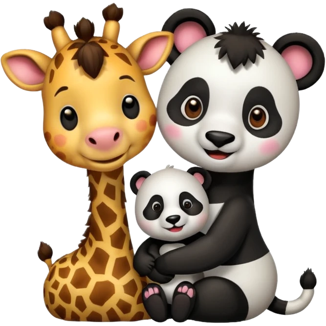giraffe and panda as couple emoji