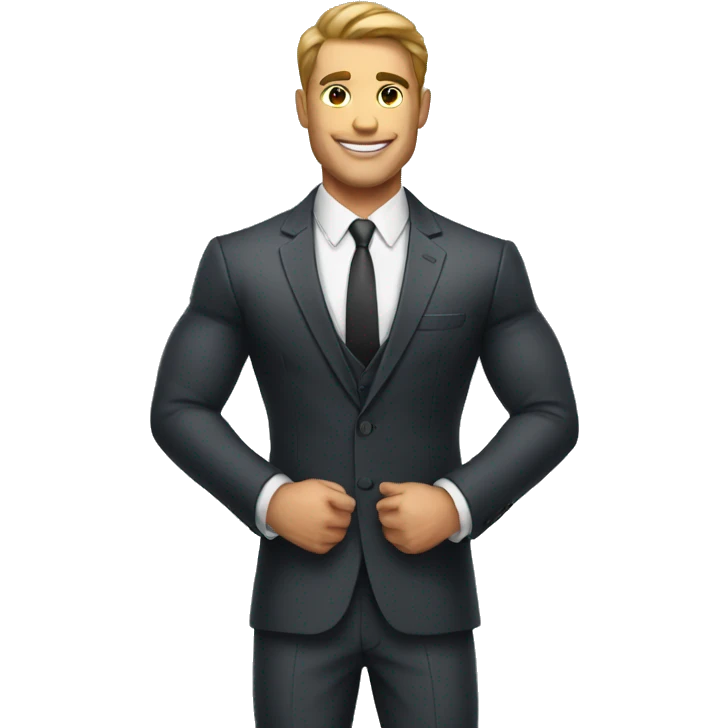 A handsome muscular man in a suit emoji
