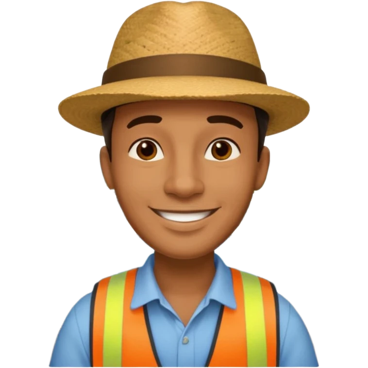 homme créole réunionnais  avec chapeau embouteillage route  emoji