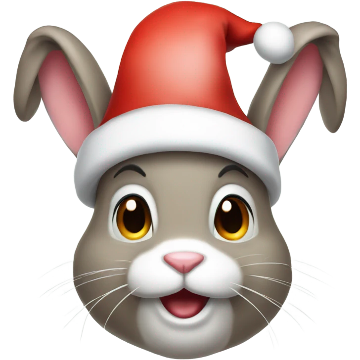 Bunny with Santa hat emoji