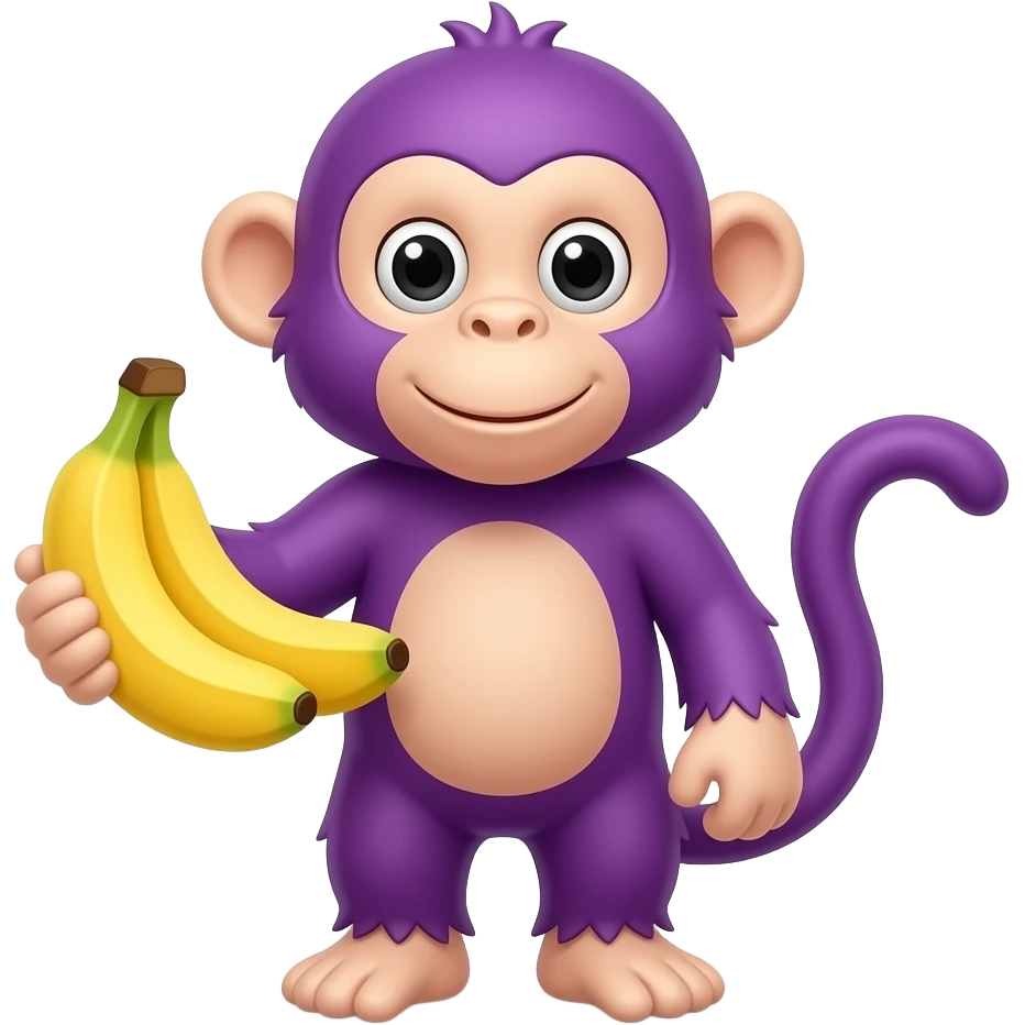 purple and banana monkey emoji