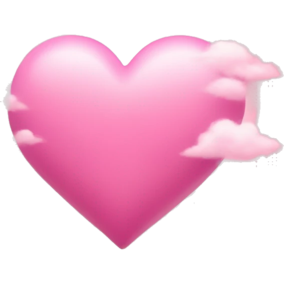 Pink heart with pink clouds around ￼ emoji