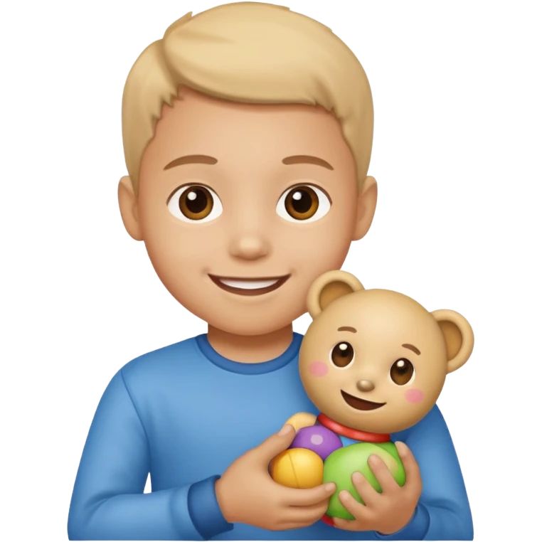 kid with toy emoji