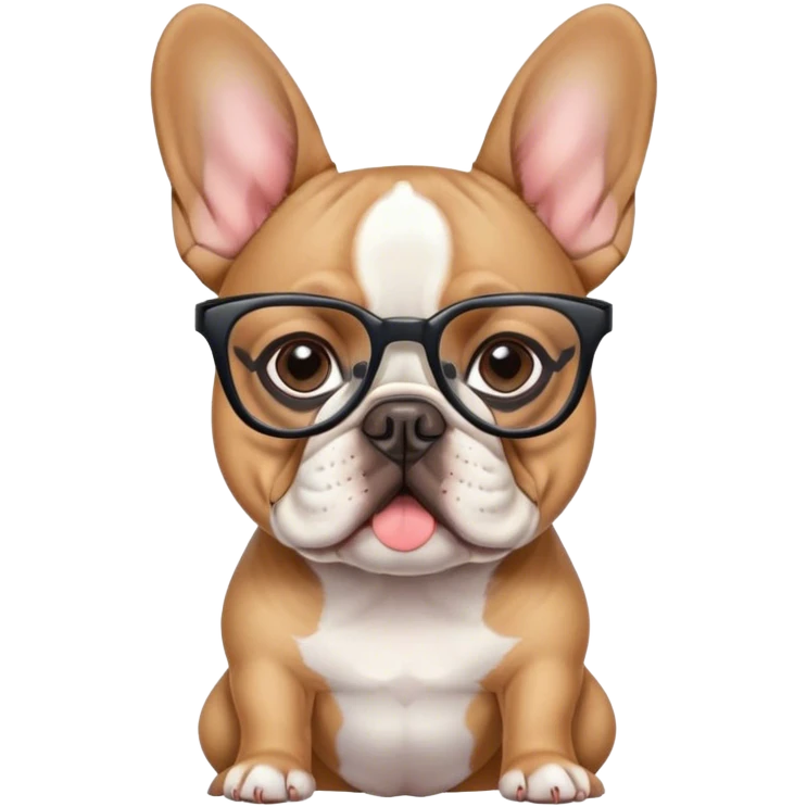 Französische Bulldogge mit Brille  emoji