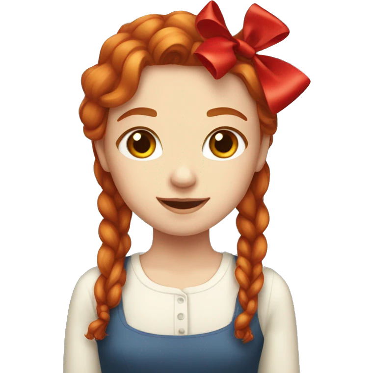 A redhead girl with a red bow in her hair emoji