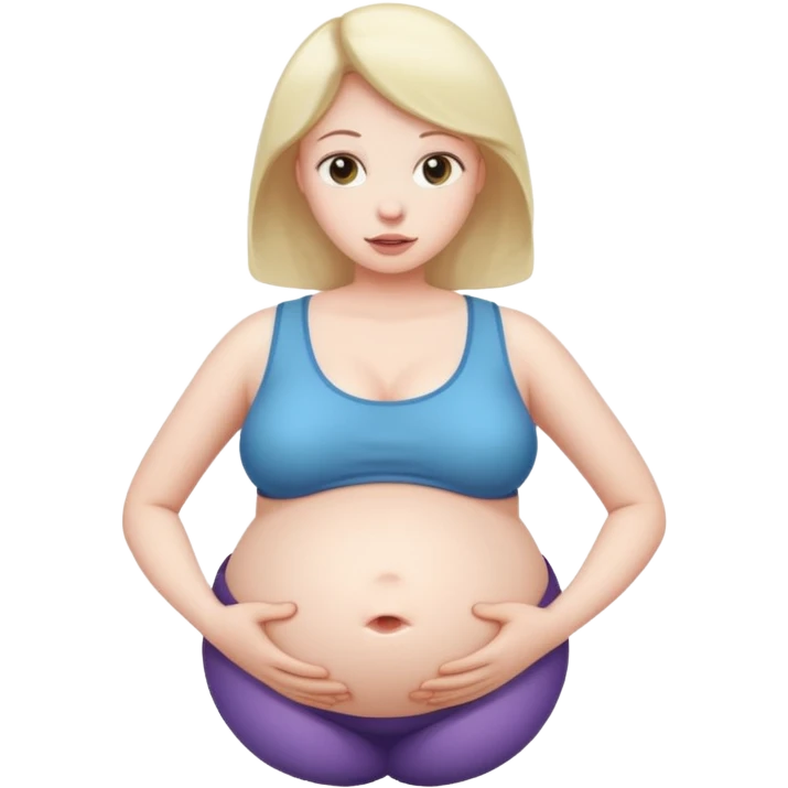 woman with inflated belly emoji