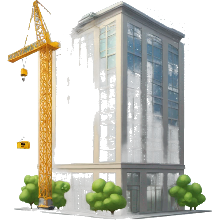 building something special with a crane and sparkles emoji