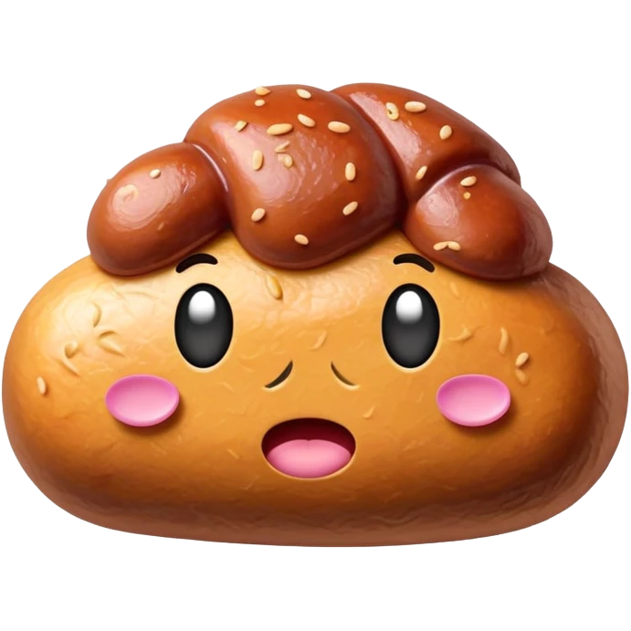 kawaii poop EMOJI made of SPAM MEAT emoji